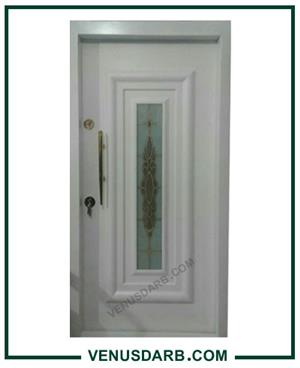 درب ضد سرقت شیشه ای سفید آپارتمان کد A114